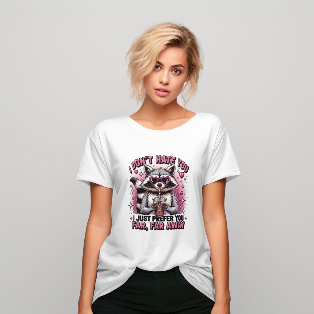 I don't hate you, i just prefer you far, far away tshirt design